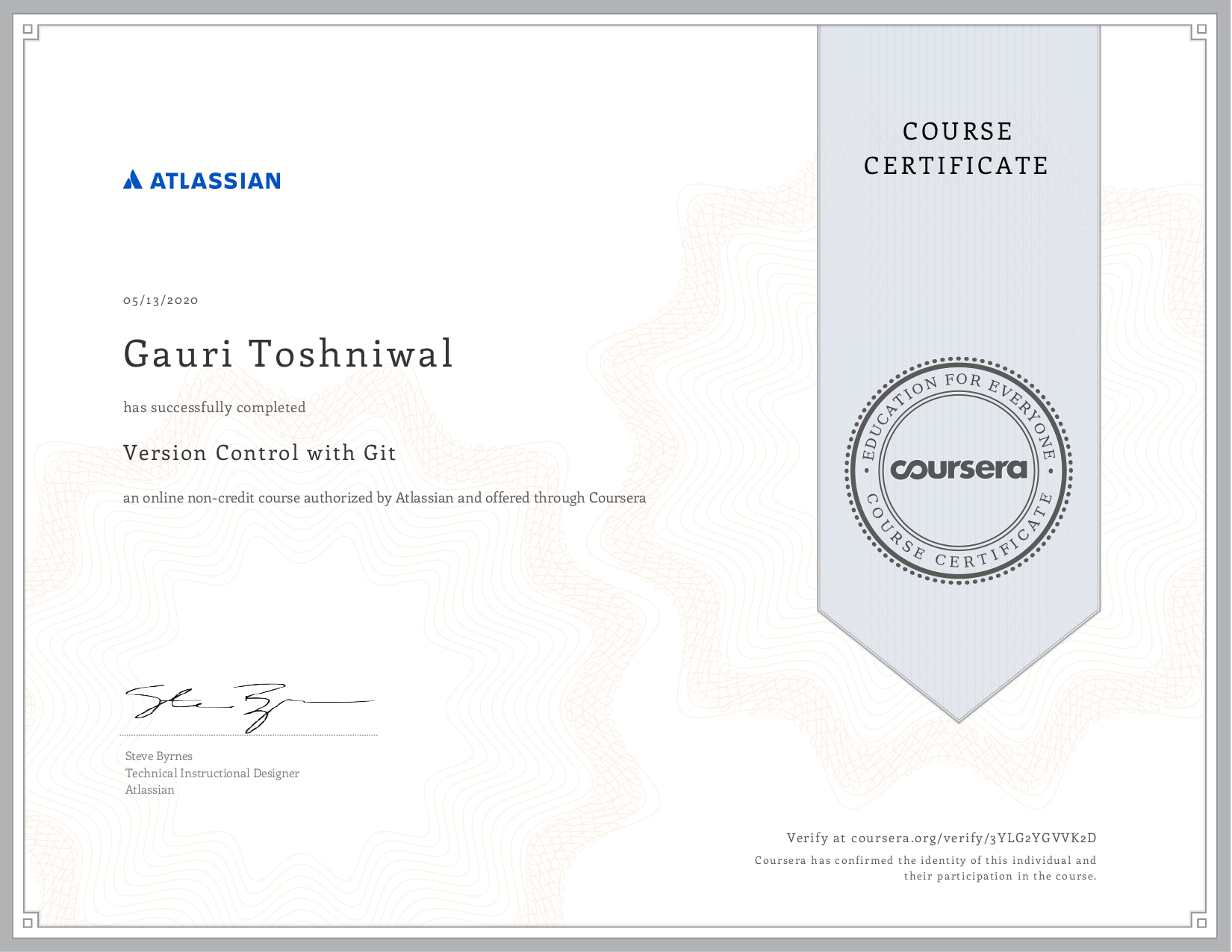 Version Control with GIT Certificate